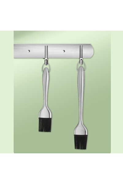 STARSTAR Stainless steel oil brush with silicone brush head, suitable for gri...