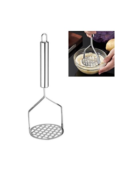 STARSTAR Stainless steel potato masher with a comfortable hanging handle, sui...