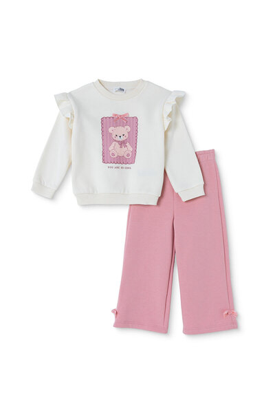 ebebek Hello Baby HelloBaby Kız Bebek Bluz-Pantolon Ayı Baskılı Bisiklet Yaka...