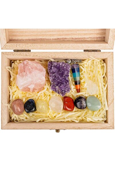 craftmystic Set Premium cristale si pietre naturale vindecatoare in cutie de ...