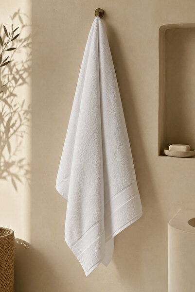 Menderes Home La Notte Solid Colors Bath Towel White 90X145 cm