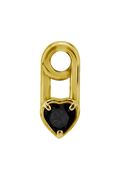 Crazy Needles Amulete - ac de siguranță auriu - zirconiu cubic negru - D-017