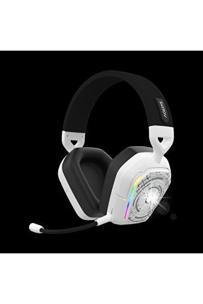 AQIRYS Căști ANC Mod Dual: Wireless și Bluetooth + Cu Fir ALNAIR alb