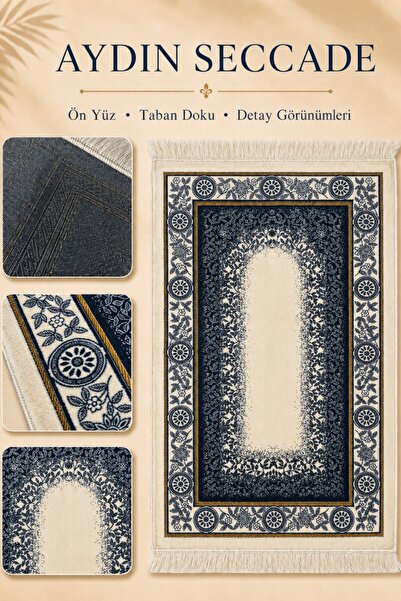 İlkbenaldim Aydın Seccade Lined Velvet Soft Textured Prayer Mat |   Cream