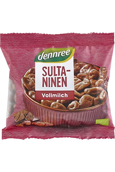 Dennree Stafide bio cu ciocolată cu lapte, 100g