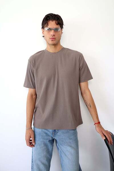 JB John Borners Ανδρικό T-Shirt με λαιμόκοψη ποδηλάτου, 100% βαμβακερό, καφέ ...