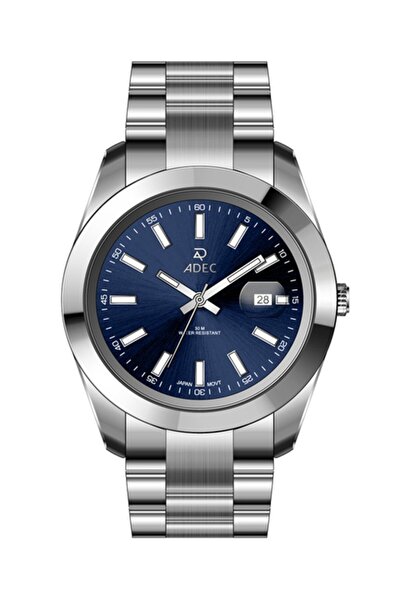 Adec Ag24102-2 Steel Case Cord Calendar Japanese 3 Atm Water Resistant Metall...