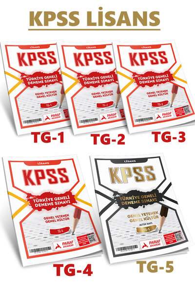 Paraf Akademi Türkiye Geneli KPSS Lisans Deneme Sınavı Seti (1. 2. 3. 4. ve 5...