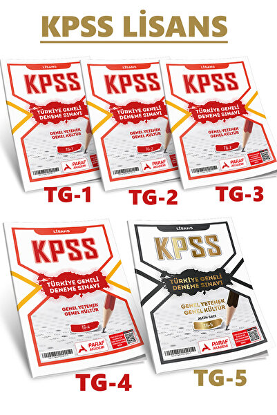 Paraf Akademi Türkiye Geneli KPSS Lisans Deneme Sınavı Seti (1. 2. 3. 4. ve 5. Sayı)