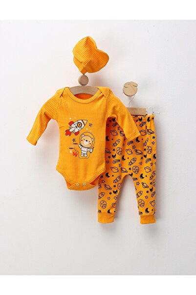 MiniKids Costumas 3 piese Ursul Astronaut, galben