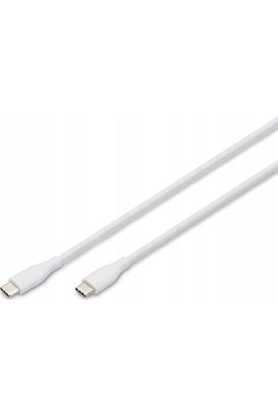 Digitus Καλώδιο USB 2.0 USB-C Αρσενικό σε USB-C 60W PD Λευκό 1μ