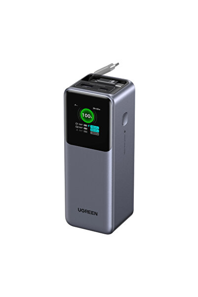 Ugreen 20000mAh 165W Power Bank με ανασυρόμενο καλώδιο USB-C, Γκρι