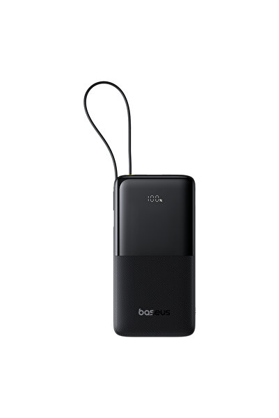 Baseus Bipow 2 10000mAh 20W Power Bank cu cablu USB-C, Negru