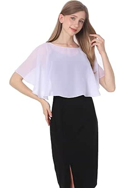 GENERAL Baoqiya Capelets for Women Shawls and Wraps Soft Chiffon Cape For Wed...