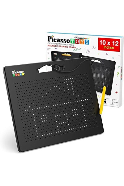 PicassoTiles Magnetic Drawing Board 12x10 inch Large 748 Bead Magnet Tablet P...