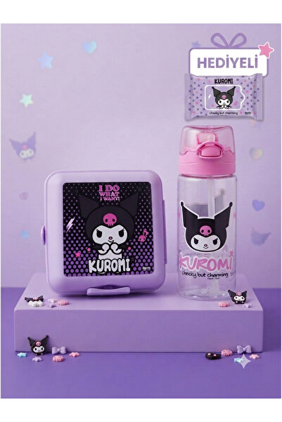 ÖZ OFİS Lisanslı Yeni Sezon Kuromi Tritan Matara 500 ml Ve 2 Katlı Beslenme K...