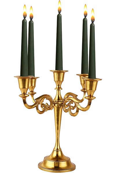 Relyo RELY+ 5 Arm Matte Black Candelabra Taper Candle Holders Christmas Decor...