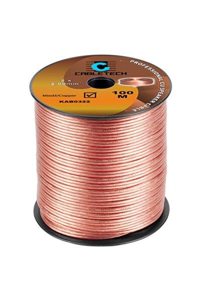 Lechpol Cablu de difuzor din cupru transparent premium 2x2 mm², rolă de 100m