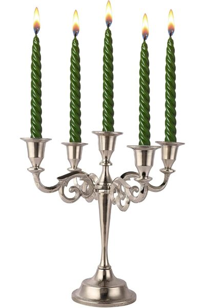 Relyo RELY+ 5 Arm Matte Black Candelabra Taper Candle Holders Christmas Decor...