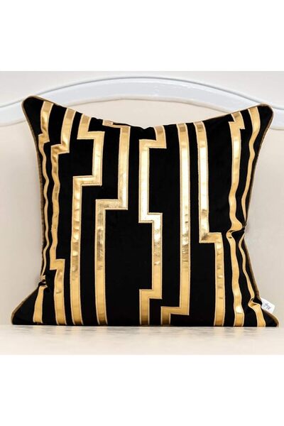 Alerfa 16 x 16 Inches Gray Geometric Silver Leather Striped Cushion Cases Lux...