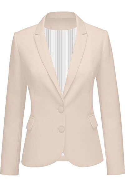 luvamia Women's Long Sleeve Formal Notch Lapel Button Down Blazer Pockets Jacket
