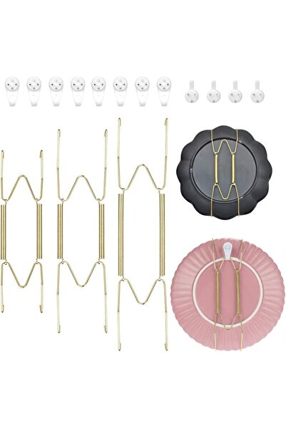 SYOSI 12 Pieces Invisible Plate Hangers Wall Plate Hangers Stainless Steel De...