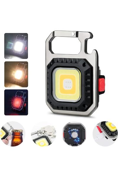 GENERAL COB Keychain Flashlights, 800Lumens Bright Rechargeable Work Light, 6...