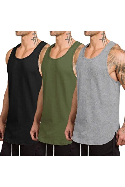 COOFANDY Men's 3 Pack Quick Dry Workout Tank Top Gym Muscle Tee Fitness Bodyb...