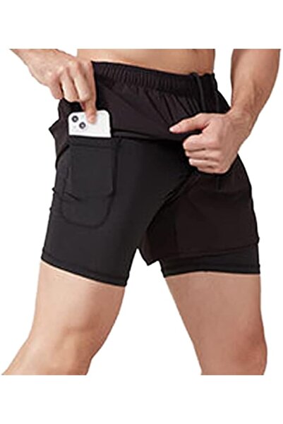Dress Cici Gym Shorts with Liner for Men,2 in 1 Running Shorts with Phone Poc...