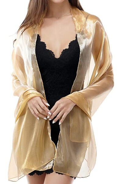 GENERAL Ladiery Silk Scarves and Wraps for Evening Dresses Women Sheer Soft B...