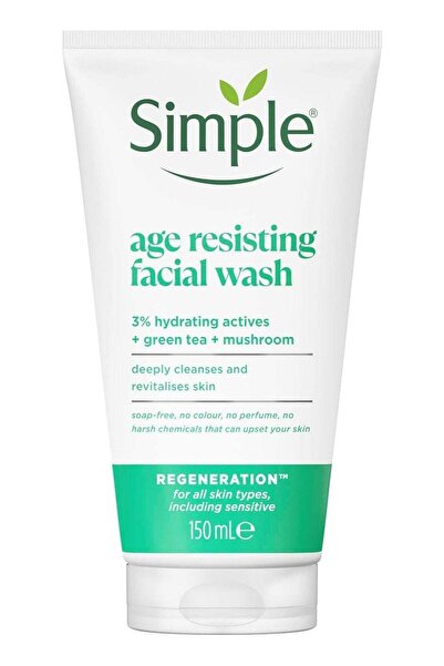 Simple Regeneration Age Resisting Facial Wash with Green Tea and Prebiotic Cl...
