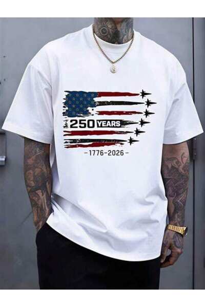 23ERVA Men's Summer Outfits, 250 Years Flag Graphic T-Shirts, Funny Retro Sty...