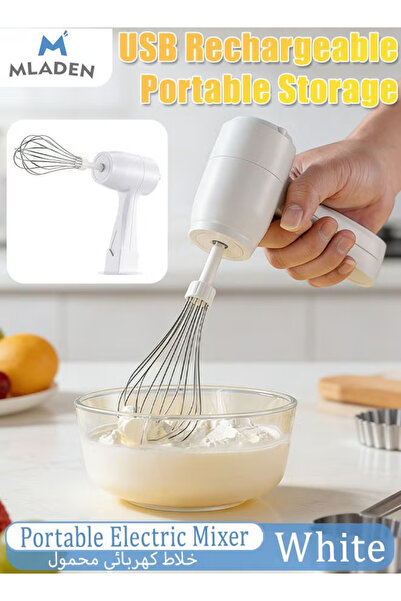 MLADEN Cordless Electric Hand Mixer, USB Rechargeable Handheld Egg Beater, 30...