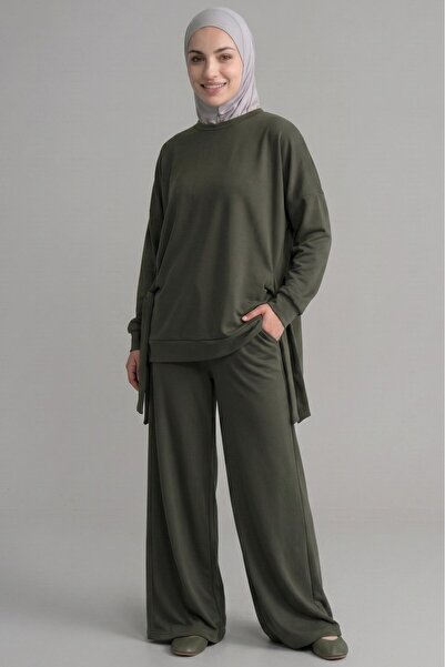 Norshen Comfortable Fit, Slit and Tie Detail Oysho Two-Piece Set