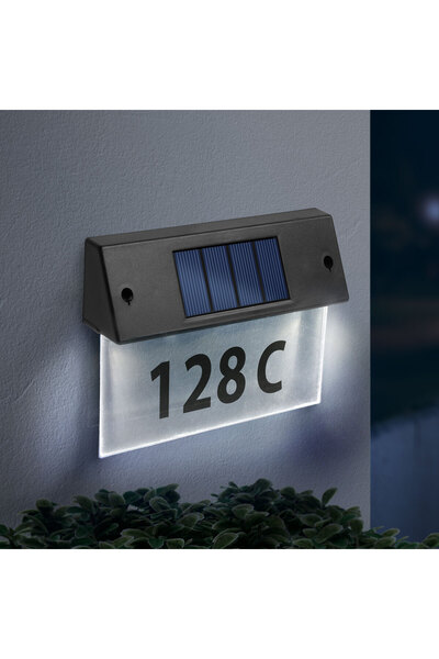 Alista Home Lampă solară din plexiglas pentru numărul casei, 22 cm, 5 LED-uri...