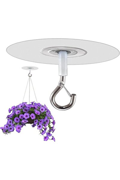 Morvena Picks 4 cârlige transparente de tavan - fără găurire, capacitate mare...