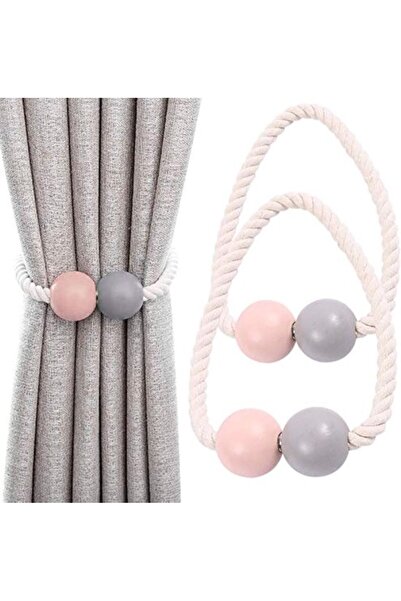 Morvena Picks Suport magnetic pentru perdele 4 buc, suporturi din lemn pentru...