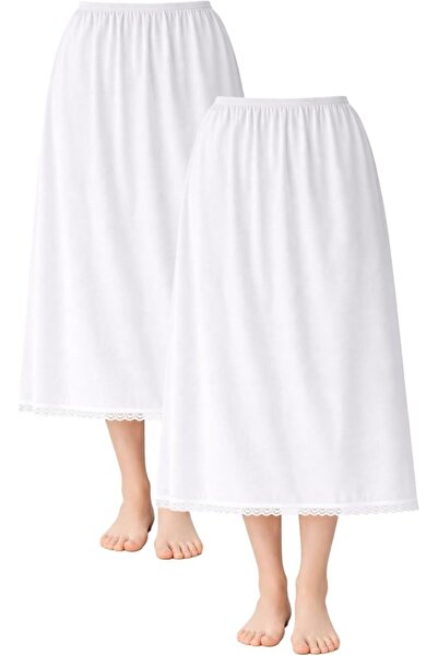 City Rose Fashion 2- Pieces Full Length Soft Inner Skirt Silk with Elasticise...