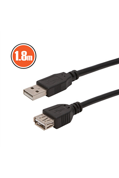 Alista Home Cablu prelungitor USB 1.8m, USB A la USB A, negru, pentru date și...