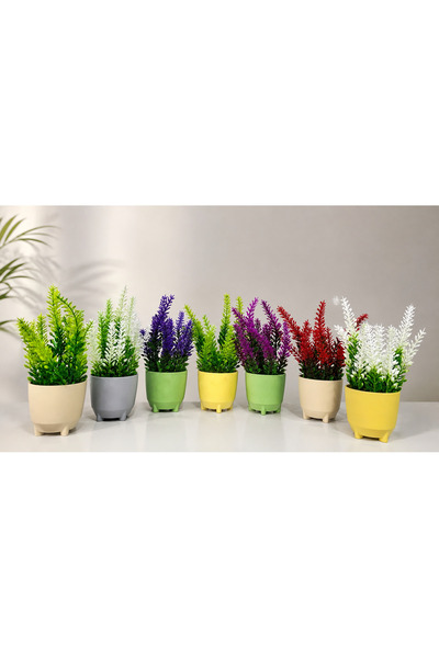 LABURN Decorative Artificial Plant Pot Set Artificial Flower Set of 2 Table D...