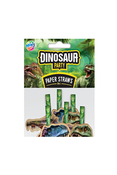 MC Micostore Dino paper party straws 195cm - 6 pieces Grafix