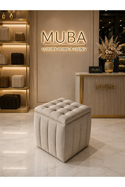 Muba Yeni Sezon İthal Belora Kumaş Puf 40x40 cm – Ultra Yumuşak, Lüks Dokulu,...