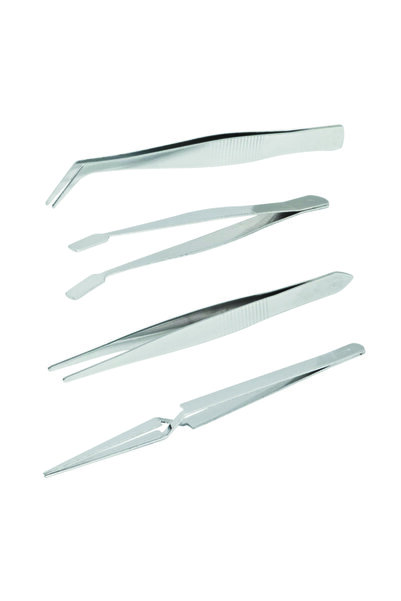 Alista Home Precision Tweezer Set 4 Pieces, Stainless Steel, For Electronics,...