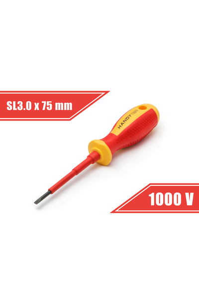 Alista Home Șurubelniță plată SL3.0, izolată 1000V, tijă de 75 mm, vârf magne...