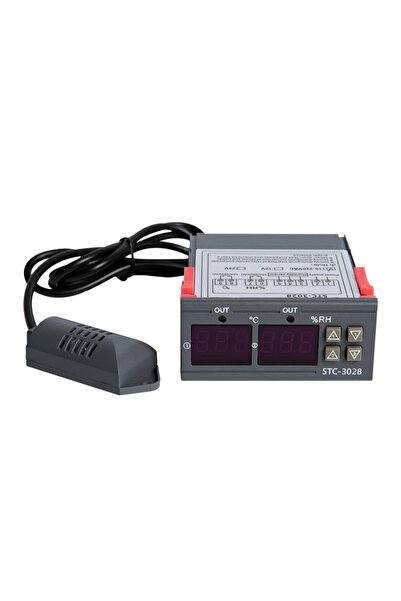 Robomer AC110-220V LCD Ekranlı Nem ve Sıcaklık Kontrol Ünitesi / STC-3028
