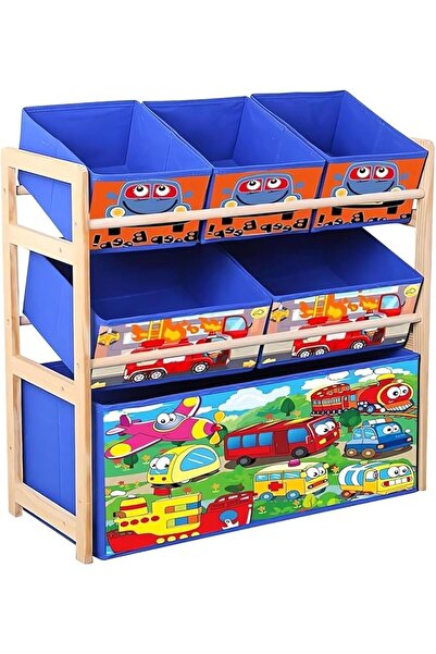 HOOKOR Kids Toy Organizer with Storage Bins, 3 Tier Solid Wood Toy Storage Ca...