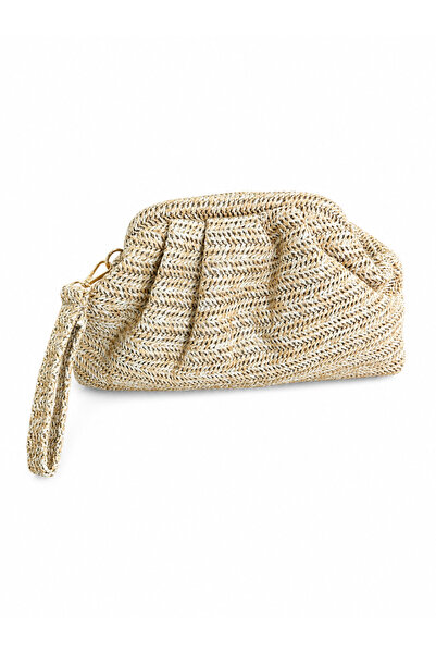 ELOVE Women's Straw Burslu Chain Strap Hand and Shoulder Bag