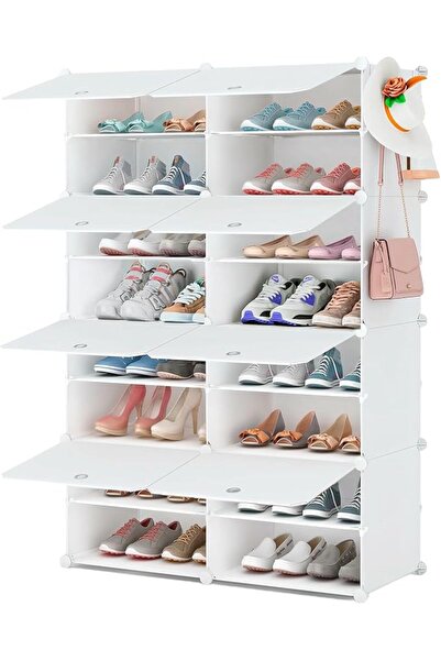Winsoyya Shoe Rack, 8-Tier Shoe Storage Cabinet 32 Pairs Plastic Freestanding...