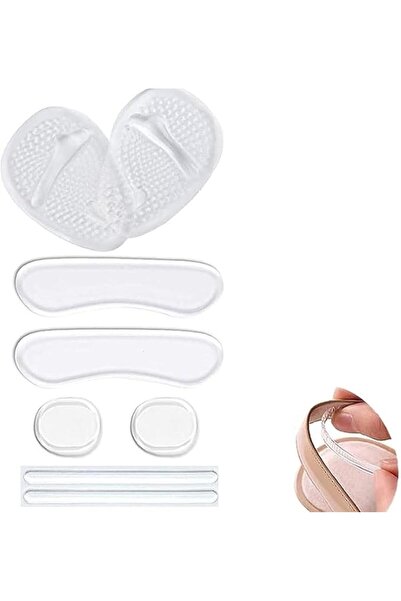 Tazweeq 8 Pcs Heel Cushion Soft Inserts, Gel Pads for Loose Shoes, Prevent Ru...