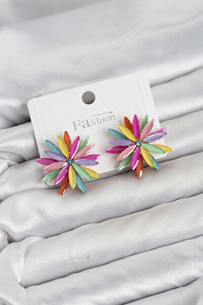 shopwave Lotus Model Mixed Color Crystal Stone Women's Earrings